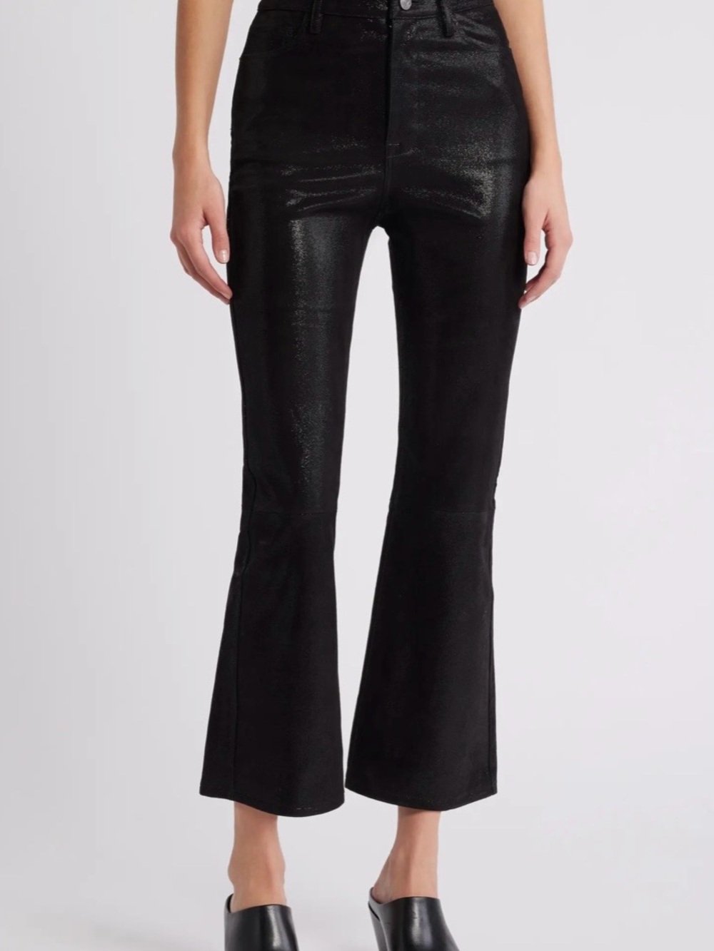 Frame Denim Black High-Rise Flare Pants